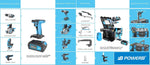 Load image into Gallery viewer, POWER8 Create Plus - 20V Cordless Power Tool Combo Kit: Drill/Driver, Circular Saw, Jigsaw, Work Light &amp; Armored Case with Benchtop Functions (battery and charger dock included)

